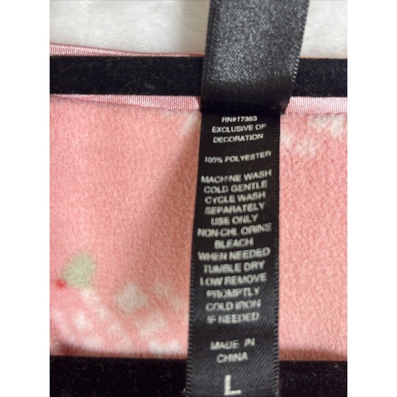 Planet Sleep Snowman PJ Pajama Set Winter Fleece Pink Size Large - Picture 4 of 9